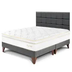 PARAISO - Dormitorio Europeo Royal Cloud Blocks King + 2 Almohadas Viscoelásticas + Protector
