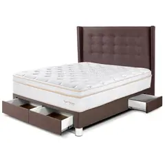 PARAISO - Dormitorio con Cajones Royal Dynasty Gold 2 Plz + 2 Almohadas Viscoelásticas + Protector