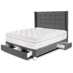 PARAISO - Dormitorio con Cajones Royal Dynasty Gold 2 Plz + 2 Almohadas Viscoelásticas + Protector