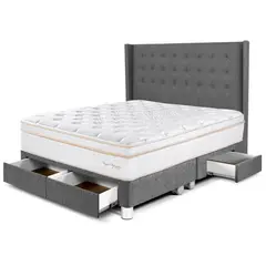 PARAISO - Dormitorio con Cajones Royal Dynasty Gold King + 2 Almohadas Viscoelásticas + Protector