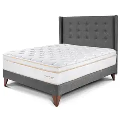 PARAISO - Dormitorio Europeo Royal Dynasty Gold 2 Plz + 2 Almohadas Viscoelásticas + Protector