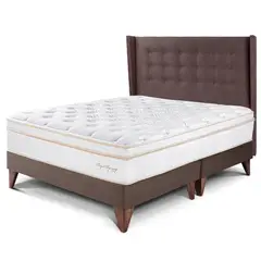 PARAISO - Dormitorio Europeo Royal Dynasty Gold Queen + 2 Almohadas Viscoelásticas