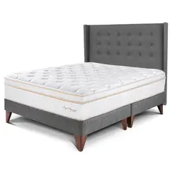 PARAISO - Dormitorio Europeo Royal Dynasty Gold Queen + 2 Almohadas Viscoelásticas