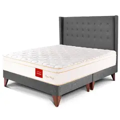 PARAISO - Dormitorio Europeo Royal Prince Firme Gold King + 2 Almohadas Viscoelásticas + Protector