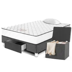 PARAISO - Cama Con Cajones Per 1.5 Plz + Baúl + 1 Almohada + Protector