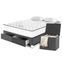 PARAISO - Cama Con Cajones Per 2 Plz + Baúl + 2 Almohadas + Protector