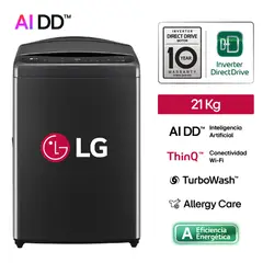 LG - Lavadora WT21PBVS6 21Kg AI DD Carga Superior Negro Plateado