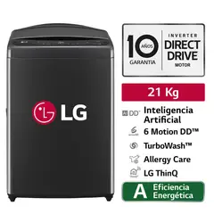 LG - Lavadora WT21PBVS6 21Kg AI DD Carga Superior Negro Plateado