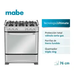 MABE - Cocina a Gas 76Cm 5 Hornillas CMP7640FX0