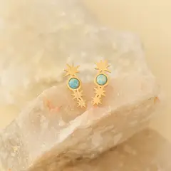 AMPHORA - Aretes Saturno Dorado