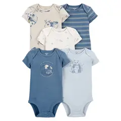 CARTER'S - Body Bebé Niño Pack X5 Algodón Carters