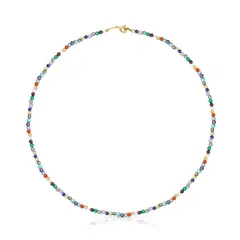 TOUS - Collar Plata 1Ley ybaño Gemas 45 cm