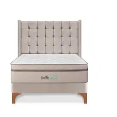 DROM - Dormitorio Europeo Mild Cuadros Queen + 2 Almohadas Viscoelásticas + Protector
