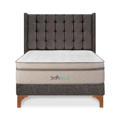DROM - Dormitorio Europeo Mild Cuadros Queen + 2 Almohadas Viscoelásticas + Protector