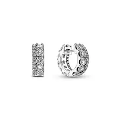 PANDORA - Aretes De Aro Banda Doble En Pavé