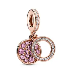PANDORA - Charm Colgante Doble Disco Rosa
