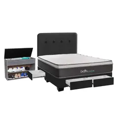 DROM - Dormitorio con Cajones Lugn Queen + Zapatera