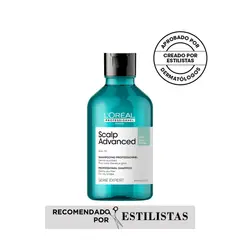 LOREAL PROFESSIONNEL - Shampoo En Gel Que Purifica El Cuero Cabelludo Y La Fibra De Residuos, Sudor Y Grasa Para Una Sensación Más Fresca Y Limpia Scalp Advanced Anti-Oiliness 300 Ml