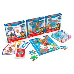 PAW PATROL - Pack X3 Juegos De Mesa Rompecabezas, Pop Up Y Cartas