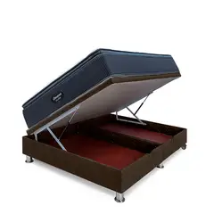 BEAUTYREST SIMMONS - Cama Boxet Practibox Silver Queen Marrón + 2 Almohadas
