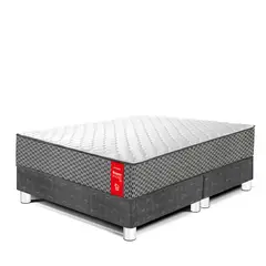 PARAISO - Cama Box Tarima Nappy Pocket 20 Firme King + 2 Almohadas + Protector