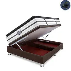 BEAUTYREST SIMMONS - Cama Boxet Practibox Platinum Queen Marrón + 2 Almohadas