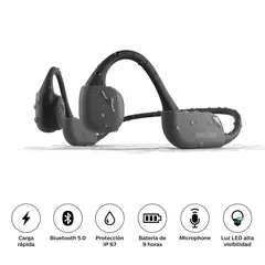 PHILIPS - Audifonos Bone Conduction Bluetooth 5.2 Ip67 Taa6606bk Negro