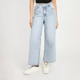 SYBILLA - Jean Wide Leg Tiro Medio Mujer Sybilla.
