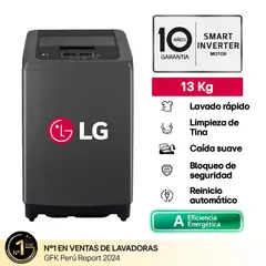 LG - Lavadora WT13BPBK 13kg Smart Motion Carga Superior Negro Claro