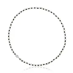 TOUS - Collar de nylon negro con perlas cultivadas 42 cm