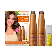 BE NATURAL - Set Capilar Para Cabello Dañado Repair Argán