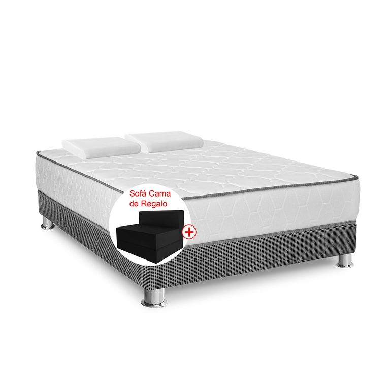 Cama Americana 2 Plz + Sofa + 2 Almohadas