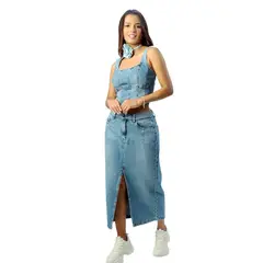 FORDAN JEANS - Falda Larga Mujer Fordan