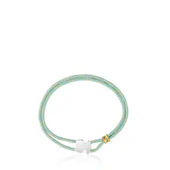 TOUS - Pulsera Ag1Ley Baño Goma Crema/Azul