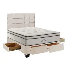 DROM - Dormitorio con Cajones Fred 2Plz + 2 Almohadas Viscoelásticas y Protector