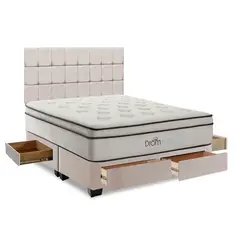 DROM - Dormitorio con Cajones Fred King + 2 Almohadas Viscoelásticas + Protector