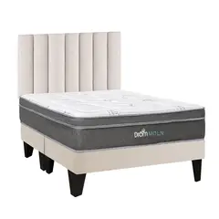 DROM - Dormitorio Europeo Moln Queen + 2 Almohadas Viscoelásticas + Protector