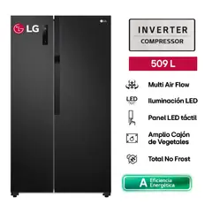 LG - Refrigeradora GS51MPD 509L Multi Air Flow Side By Side Negro