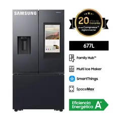 SAMSUNG - Refrigeradora French Door Family Hub 677L Negro RF32CG5910B1PE