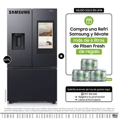 SAMSUNG - Refrigeradora French Door Family Hub 677L Negro RF32CG5910B1PE.