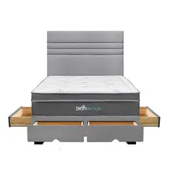 DROM - Dormitorio Con Cajones Moln Line 2 Plz + 2 Almohadas Viscoelásticas + Protector