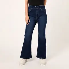 SYBILLA - Jean Flare Tiro Alto Mujer