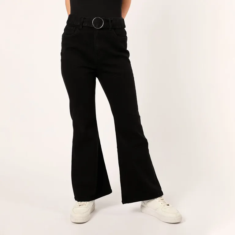 Jean Flare Tiro Alto Mujer