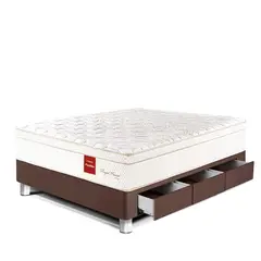 PARAISO - Cama Con Cajones Royal Prince Flexible 1.5 Plz + 1 Almohada Viscoelástica