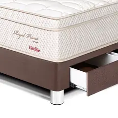 PARAISO - Cama Con Cajones Royal Prince Flexible 1.5 Plz + 1 Almohada Viscoelástica