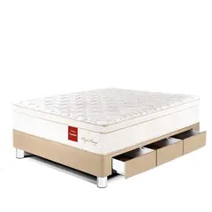 PARAISO - Cama Con Cajones Royal Prince Flexible 1.5 Plz + 1 Almohada Viscoelástica + Protector