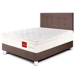 PARAISO - Dormitorio Royal Prince Flexible 1.5 Plz Chocolate + 1 Almohada Viscoelástica + Protector