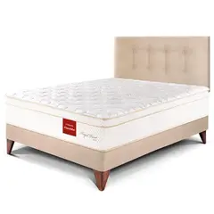 PARAISO - Dormitorio Europeo Royal Prince Flexible 1.5 Plz Champagne + 1 Almohada Viscoelástica + Protector