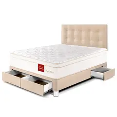 PARAISO - Dormitorio Con Cajones Royal Prince Flexible 2 Plz + 2 Almohadas Viscoelásticas