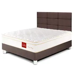 PARAISO - Dormitorio Royal Prince Flexible Blocks 1.5 Plz Chocolate + 1 Almohada Viscoelástica